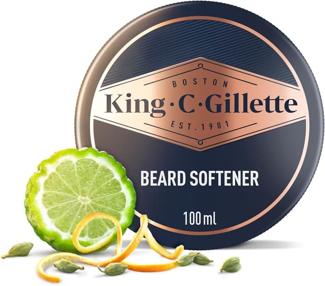 Detalle de King C. Gillette Men’s Beard Softener (100ml) – lightweight beard conditioning with signature scent