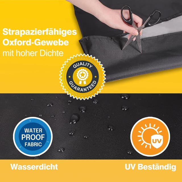 Detalle de Reinalin Sonnenschirm Schutzhülle mit Stab – wasserdicht & UV-beständig für Ampelschirme, 265 x 40/70/50 cm (Schwarz)