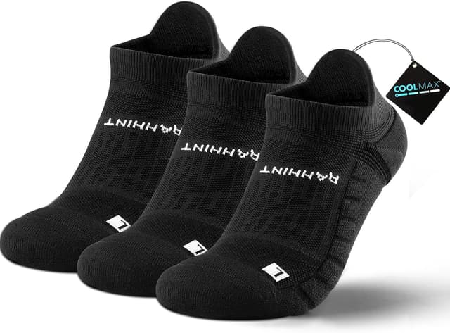 Detalle de Coolmax Anti-Blister Cushioned Running Socks with Ankle Compression (3 Pairs)