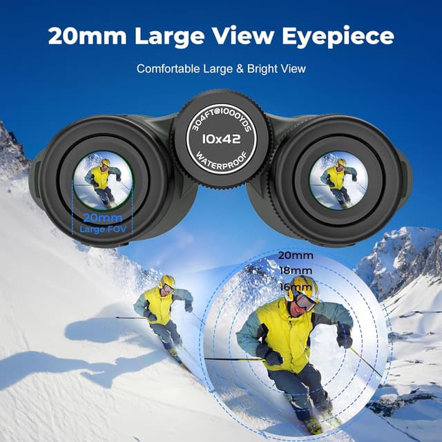 Detalle 2 de Gosky 10x42 HD Binoculars with Phone Adapter (BAK4, FMC lens)