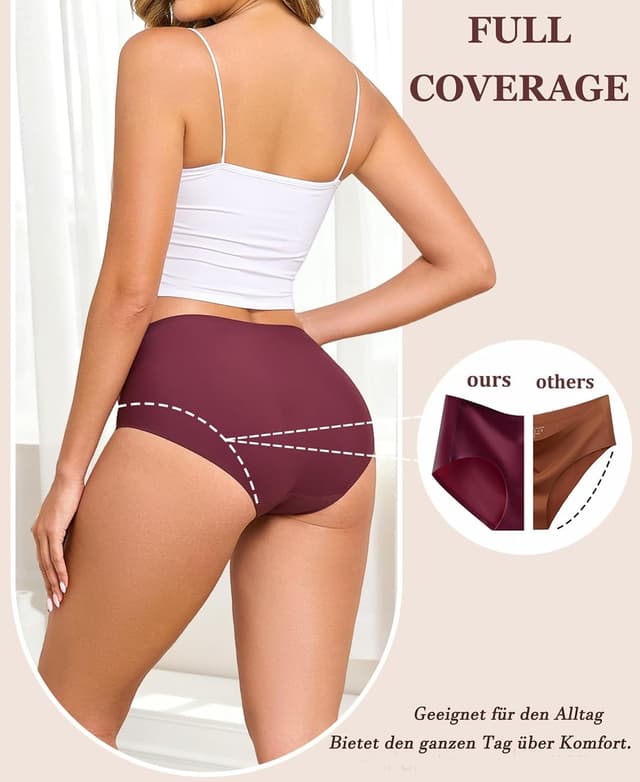 Detalle de ALL OF ME 6er-Pack nahtlose Brazilian Slips für Damen – atmungsaktiv, weich & ohne Etikett (S–XXL)