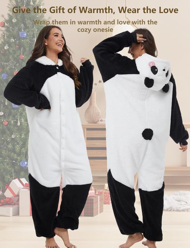 Detalle de Pyjama barboteuse/onesie adulte unisexe en flanelle Chuangminghangqi (combinaison chaude avec capuche)