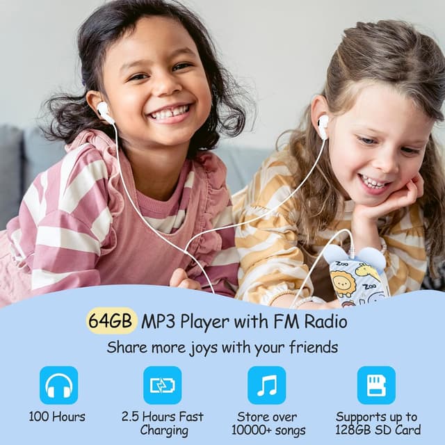 Detalle de Lettore MP3 bambini 64GB Bluetooth 5.3