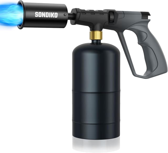 Detalle de Sondiko Powerful Propane Torch Gun for Sous Vide, Steak Searing & BBQ (Gray & Black) — Tank Not Included