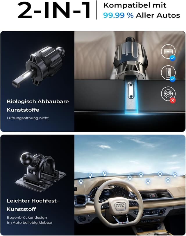 Detalle 2 de LISEN MagSafe Autohalterung 15W Ladegerät fürs iPhone