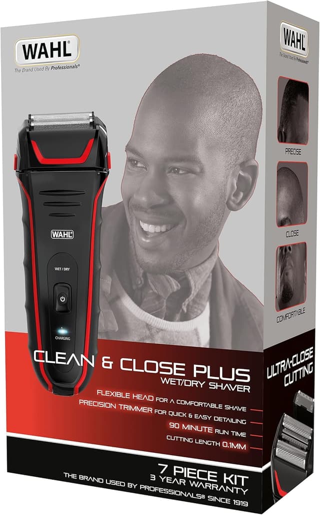 Detalle 2 de Wahl Clean and Close Plus men’s electric shaver with Flex Foil and precision trimmer