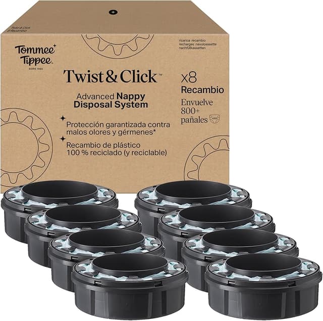 Imagen de Tommee Tippee Recambio para Contenedor Twist and Click 🍼 (8 piezas) en OfertitasTOP