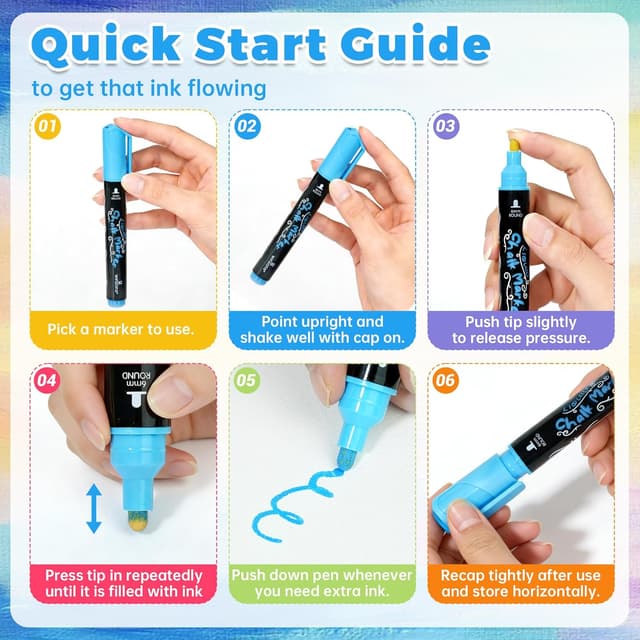 Thumbnail 6 de WINSONS Whiteboard & Chalk Pens (6mm bold tip) – 16 vibrant erasable colours