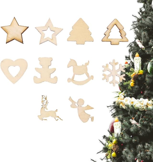 Thumbnail 1 de SUPVOX Holzscheiben Mix 100 Stück — Bastel-Deko 🎨