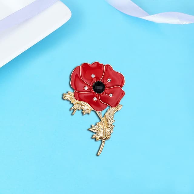 Detalle 2 de Red flower brooches lapel pins