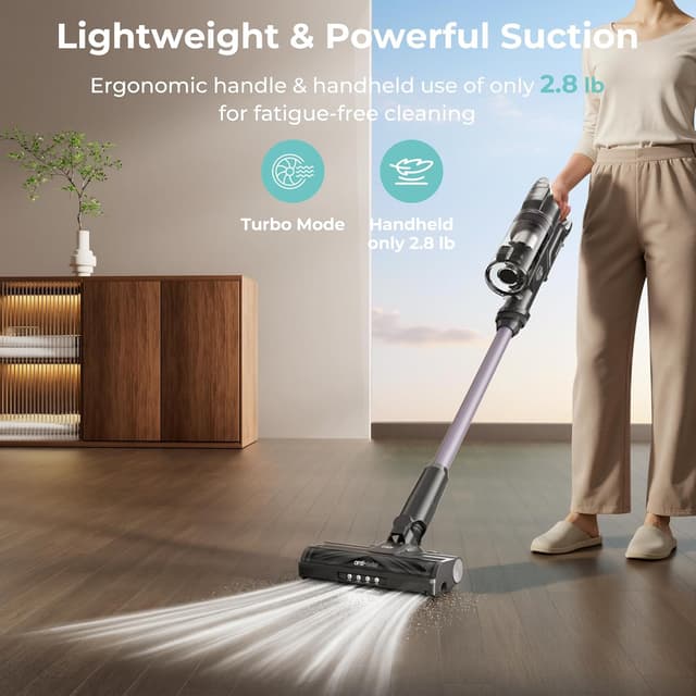 Detalle de CANDY Cordless Vacuum Cleaner with 45-Min Runtime, Anti-Tangle Brush Roll & HEPA Filtration