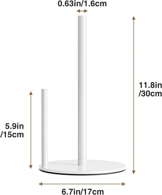 Detalle 2 de Weiß Küchenrollenhalter aus Edelstahl 11,8 cm
