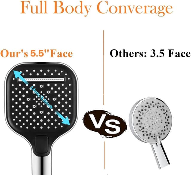 Detalle 2 de Xixitaihao Soffione doccia alta pressione con 1,5 m tubo e 3 modalità di getto, anticalcare