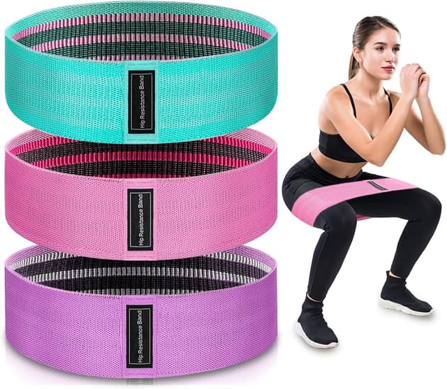 Detalle de koulate 3-Level Fabric Resistance Exercise Bands (Multi-Colored)