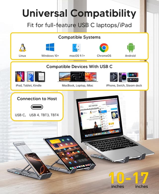 Detalle 1 de USB-C Laptop-Dockingstation 9-in-1 mit Dual 4K60