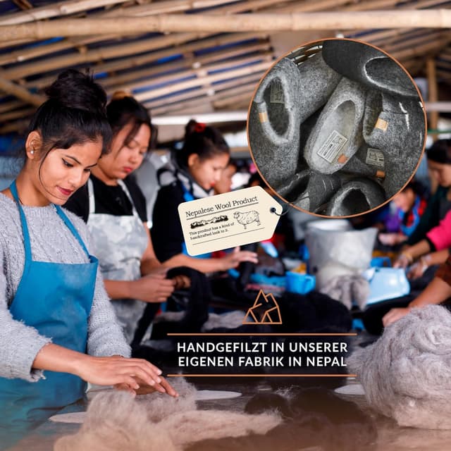 Detalle 2 de Green Comfort NEPAL Hausschuhe aus Filz