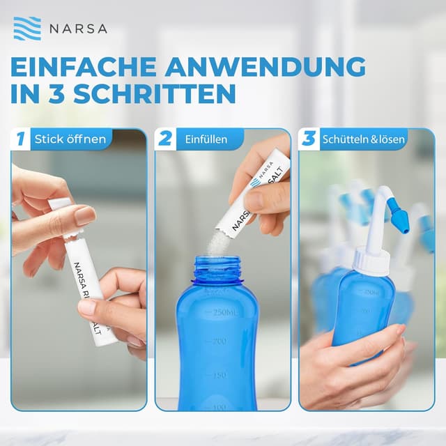 Detalle de NARSA Nasenspülsalz 60er Pack (60 Beutel mit je 2,25 g) für die Nasendusche