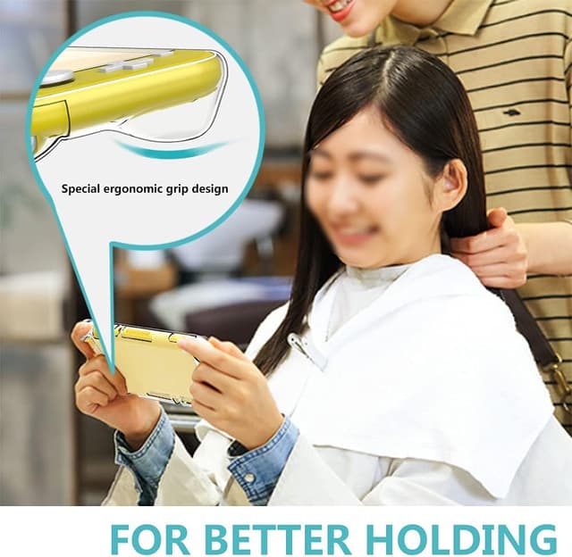 Detalle de GeeRic Étui pour Switch Lite (2019) jaune : housse, coque transparente, protection d’écran et 4 grips