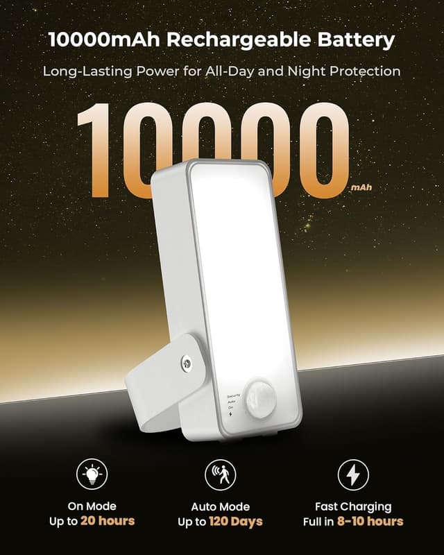 Detalle de FULNIX Lampada esterna con PIR 10.000 mAh