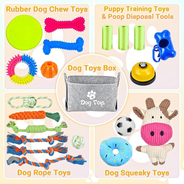 Thumbnail 1 de LECHONG Puppy Starter Toy Set 21-pack for training