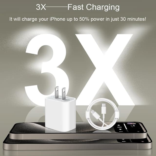 Detalle 2 de iPhone 17 Fast Charging 20W 3+3Pack ⚡