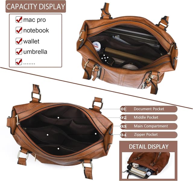 Detalle 2 de Gladdon Hobo Bag 35cm Large Capacity