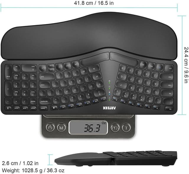 Thumbnail 5 de Arteck Split Ergonomic Keyboard 2.4G wireless ⌨