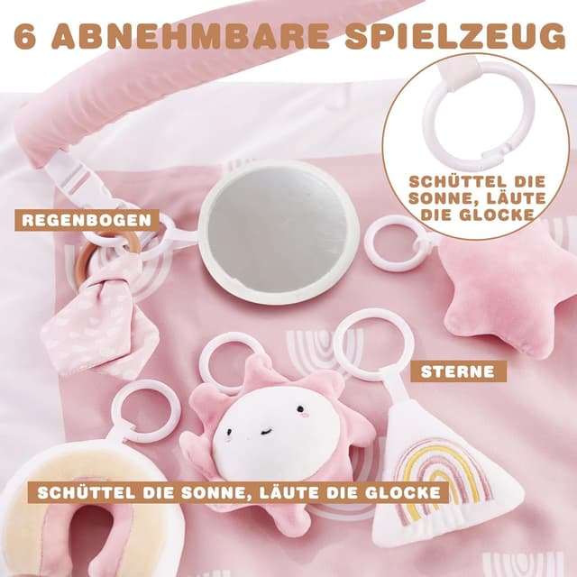 Detalle 2 de Mallify Spielmatte für Babys mit 6 Spielzeugen