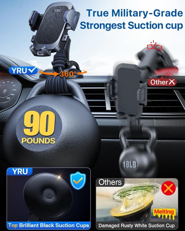 Thumbnail 2 de 2026 Upgraded Car Phone Holder 90+LBS
