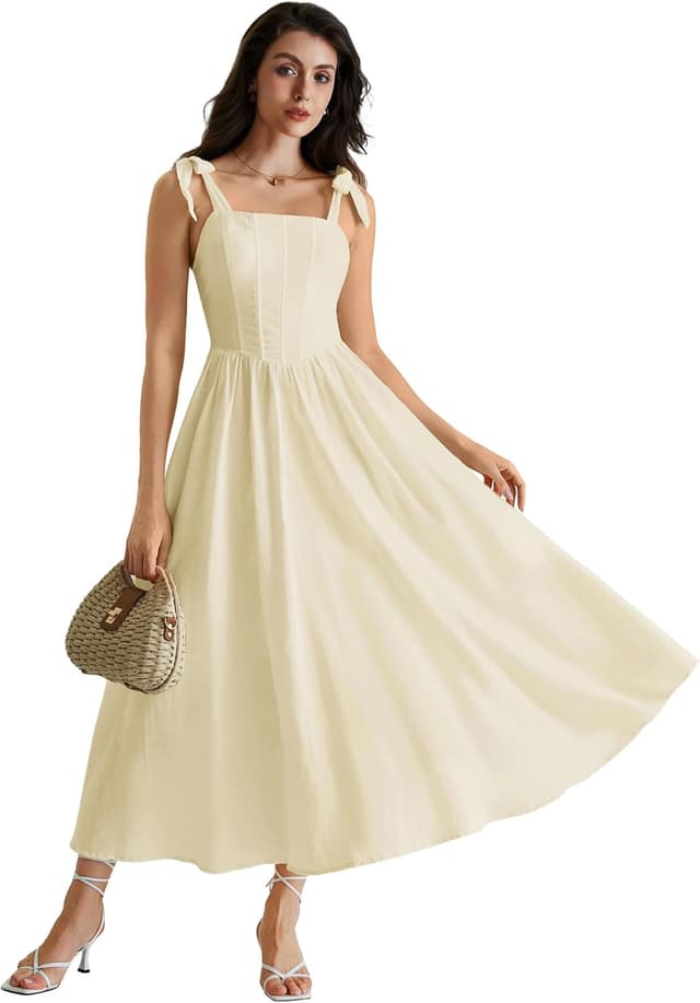 Detalle 2 de SCARLET DARKNESS Robe d’été décontractée sans manches à bretelles spaghetti et poches