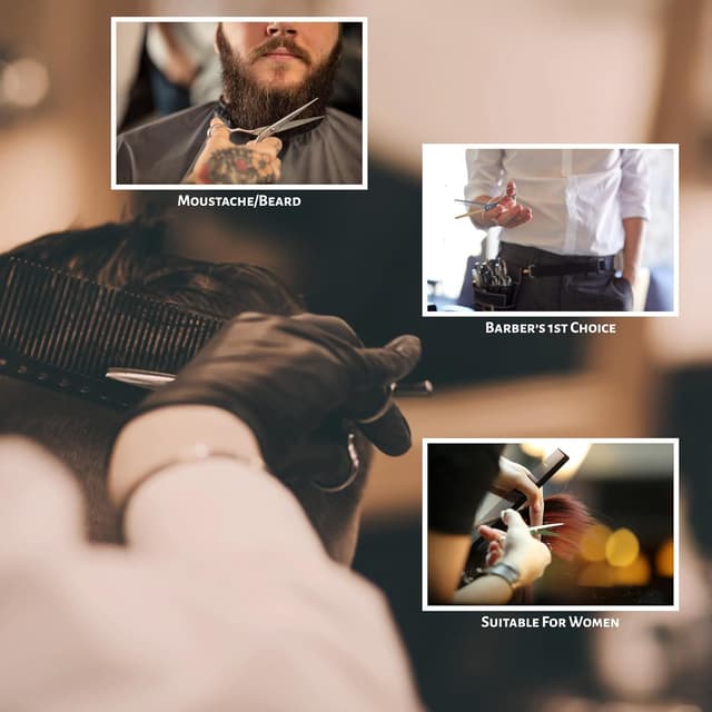 Detalle de OCBA professionelle Friseurschere (6,5 Zoll, Silber) für präzise Schnitte – für Salon & Zuhause