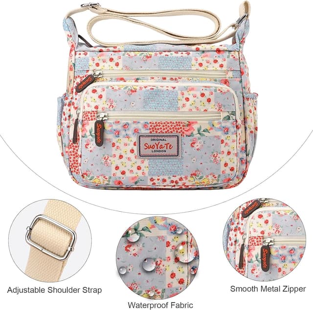 Thumbnail 6 de FAVORTALK women’s nylon crossbody bag (20 x 17 x 10 cm) with adjustable wide strap