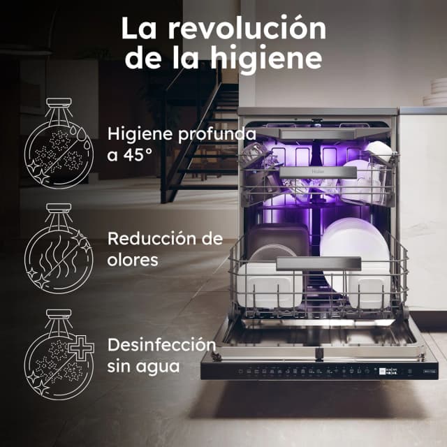 Thumbnail 4 de Haier XF 4A4M4BX lavavajillas 14 servicios 60 cm