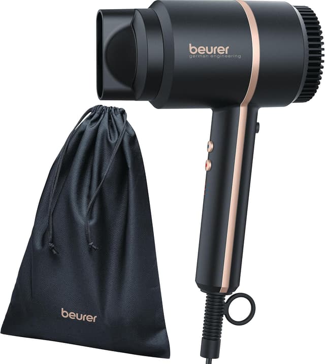 Detalle de Beurer HC 35 sèche-cheveux compact ionique 1600–2000 W noir/rose, embout concentrateur inclus