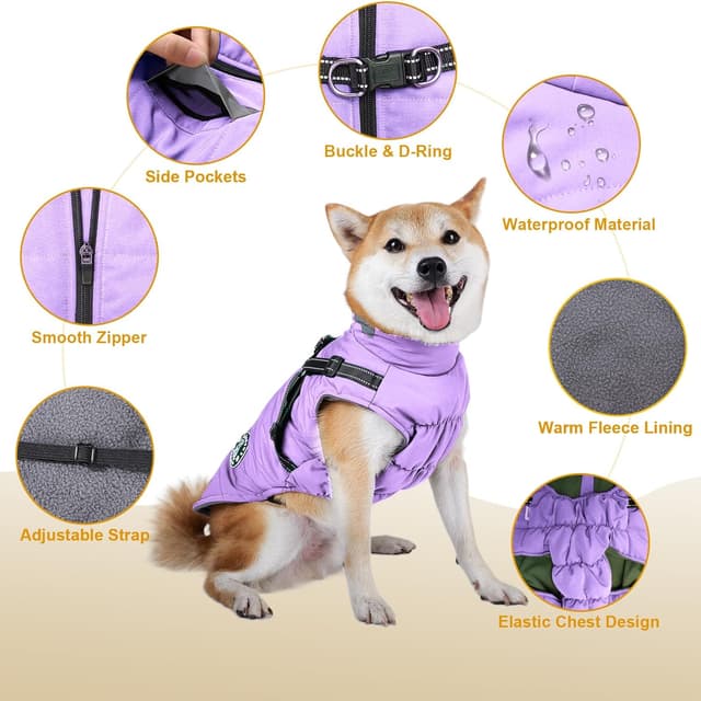 Thumbnail 3 de Abrigo Impermeable para Perros con Arnés Ajustable