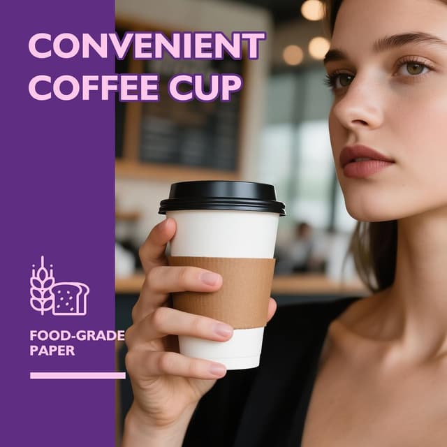 Detalle de PACKINNO 12 oz Disposable Coffee Cups