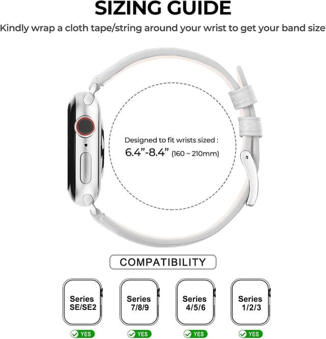 Thumbnail 6 de AoYi Italian Genuine Leather Straps for Apple Watch (Cowhide leather, square stainless-steel buckle)