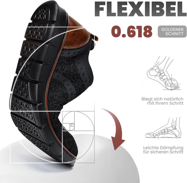 Detalle de LEZTA Herren Anzugschuhe Sneaker Oxfords aus Mesh – atmungsaktiv, leicht & bequem