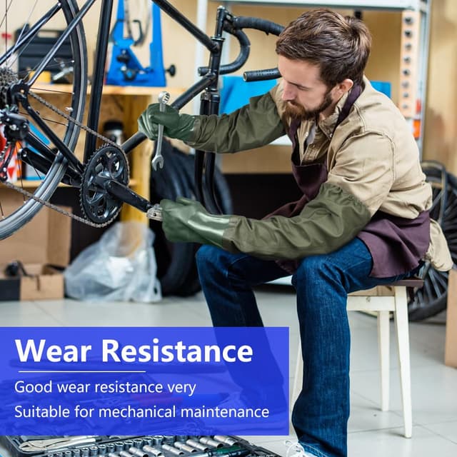 Thumbnail 5 de ANOMM Guanti lunghi in gomma impermeabili da 71 cm per acquario, laghetto, giardinaggio e pesca, verde