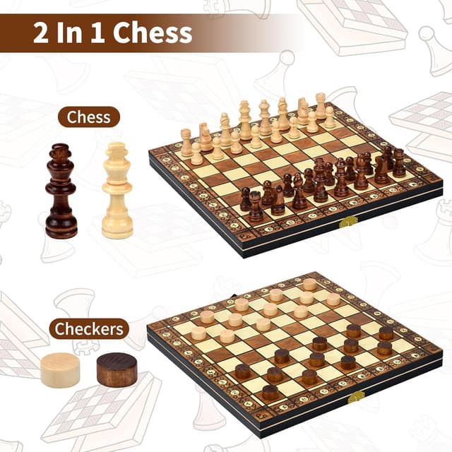 Thumbnail 2 de Aissom Schachspiel aus Holz 29x29 cm