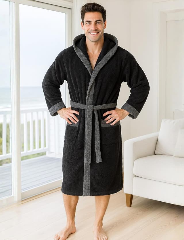 Thumbnail 5 de Morgenstern Bademantel Herren Frottee 100% Baumwolle ⛱