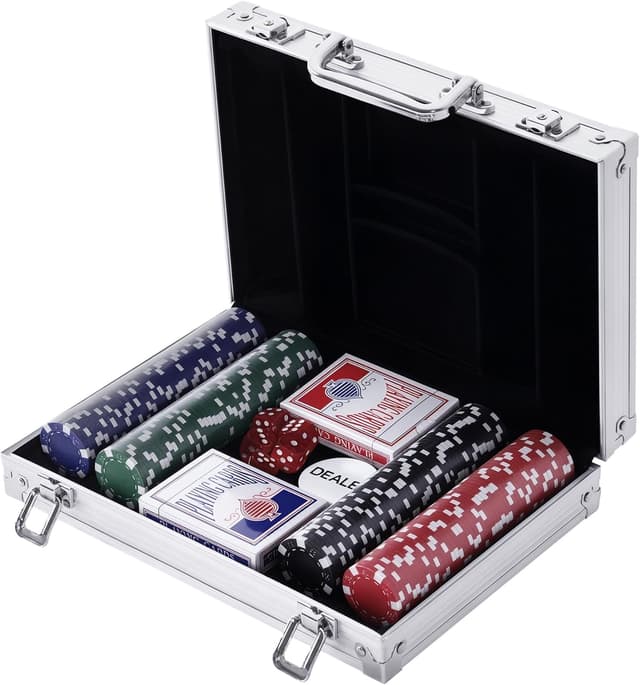 Detalle de HOMCOM Maletín de Poker de Aluminio 200 Fichas