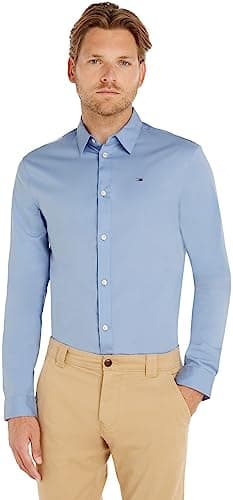 Detalle de Tommy Jeans Tjm Original Stretch Shirt Camisa azul