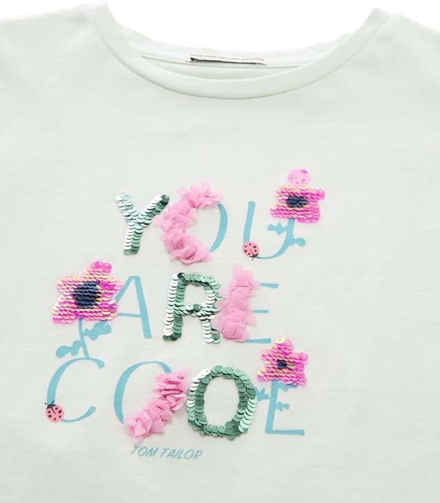 Detalle 2 de TOM TAILOR T-Shirt bambine e ragazze con scritta e paillettes reversibili