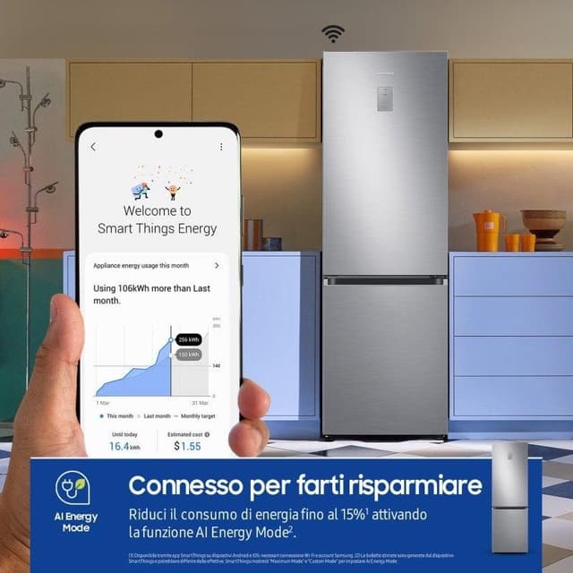 Detalle 2 de Samsung RB34C775CS9/EF frigorífico combi de acero inoxidable con SpaceMax™ y control inteligente