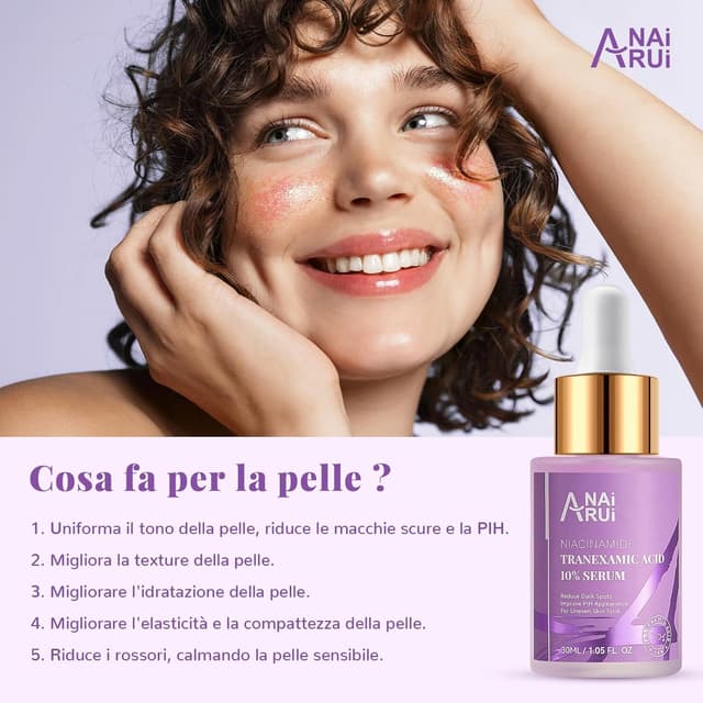Detalle de ANAiRUi siero all’acido tranexamico con niacinamide e acido ialuronico, 30 ml