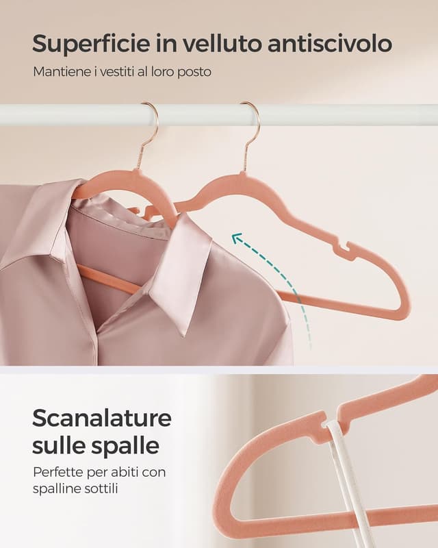 Detalle de Songmics grucce appendiabiti 50 pezzi 0,6 cm