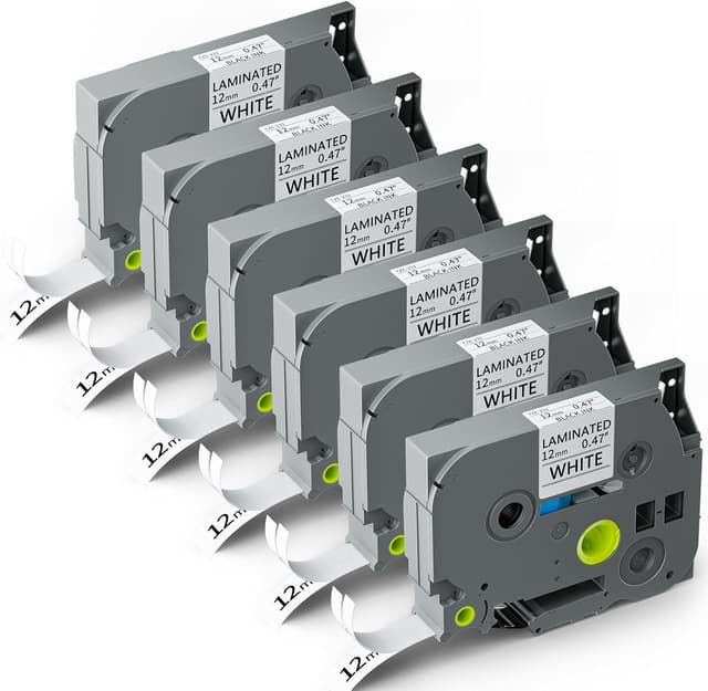 Detalle de Ruban TZe-231 12 mm compatible PRINTORBIT pour Brother P-touch (TZe231/TZ 231/TZC231) — noir sur blanc