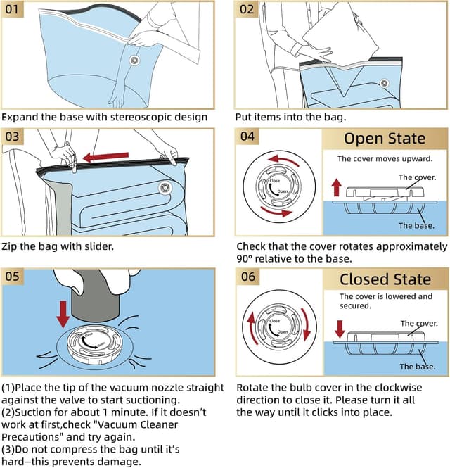 Thumbnail 4 de TAILI 6 Pack Vacuum Storage Bags Jumbo Cube 31x40x15"