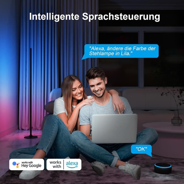 Thumbnail 4 de Lanmonlily Lámpara de Pie LED RGB 16 millones de colores